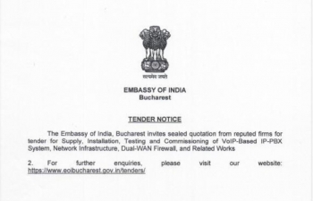 Tender for Supply, Installation, Testing and Commissioning of VoIP-Based IP-PBX System, Network Infrastructure, Dual-WAN Firewall, and Related Works at 86 Strada Grigore Alexandrescu, Sector 2, Bucharest, Romania
